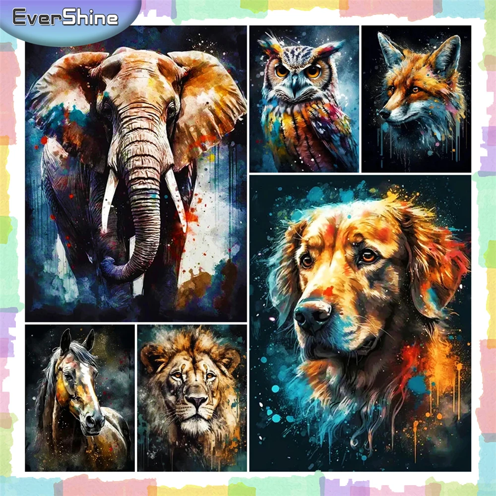 EverShine Полный Круглый Дрель Алмазная Картина Набор DIY Животное Искусство - Лев