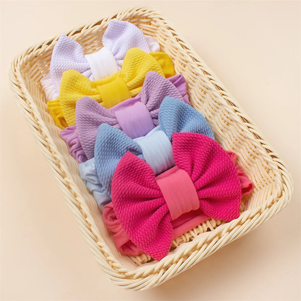 Ed Baby Thread Headdress Children's Nylon Bow Wide Scarf Baby Hair Band Christmas Day Hair Accessories