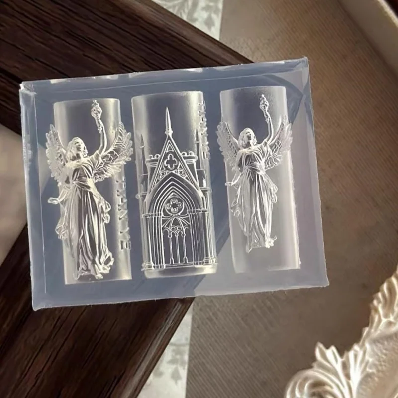 Силиконовые 3D-формы для дизайна ногтей, прозрачные многоразовые формы для создания украшений в виде ангелов и церквей, для DIY-маникюра (art.: 3920db1cd5ecc) - 3920db1cd5ecc