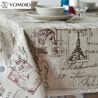 tower pattern tablecloth linen and cotton lace edge rectangular table cloth multi size dust proof scenic tablecloth manteles 1pc
