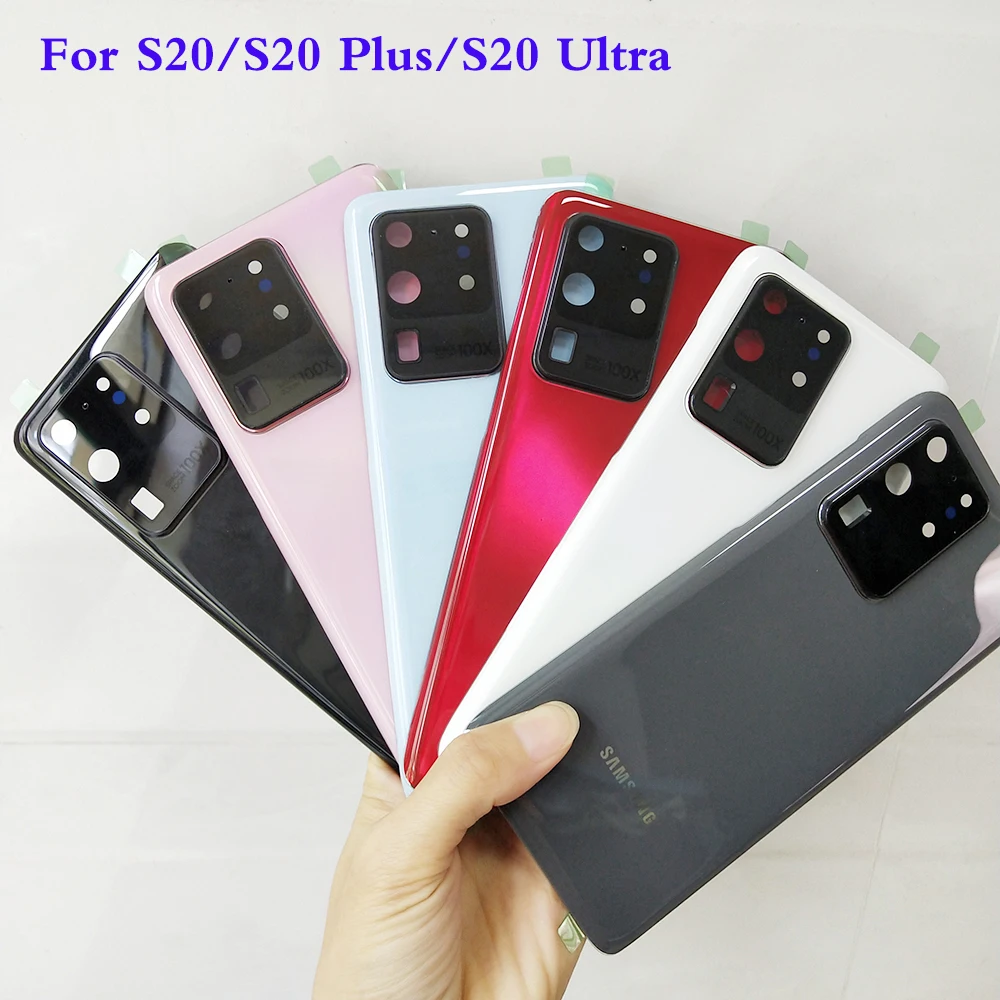 

New For Samsung Galaxy S20 Ultra S20U G988 S20 G980 S20 Plus S20+ G985 Housing Glass Cover Rear Door Panel Case With Camera Lens