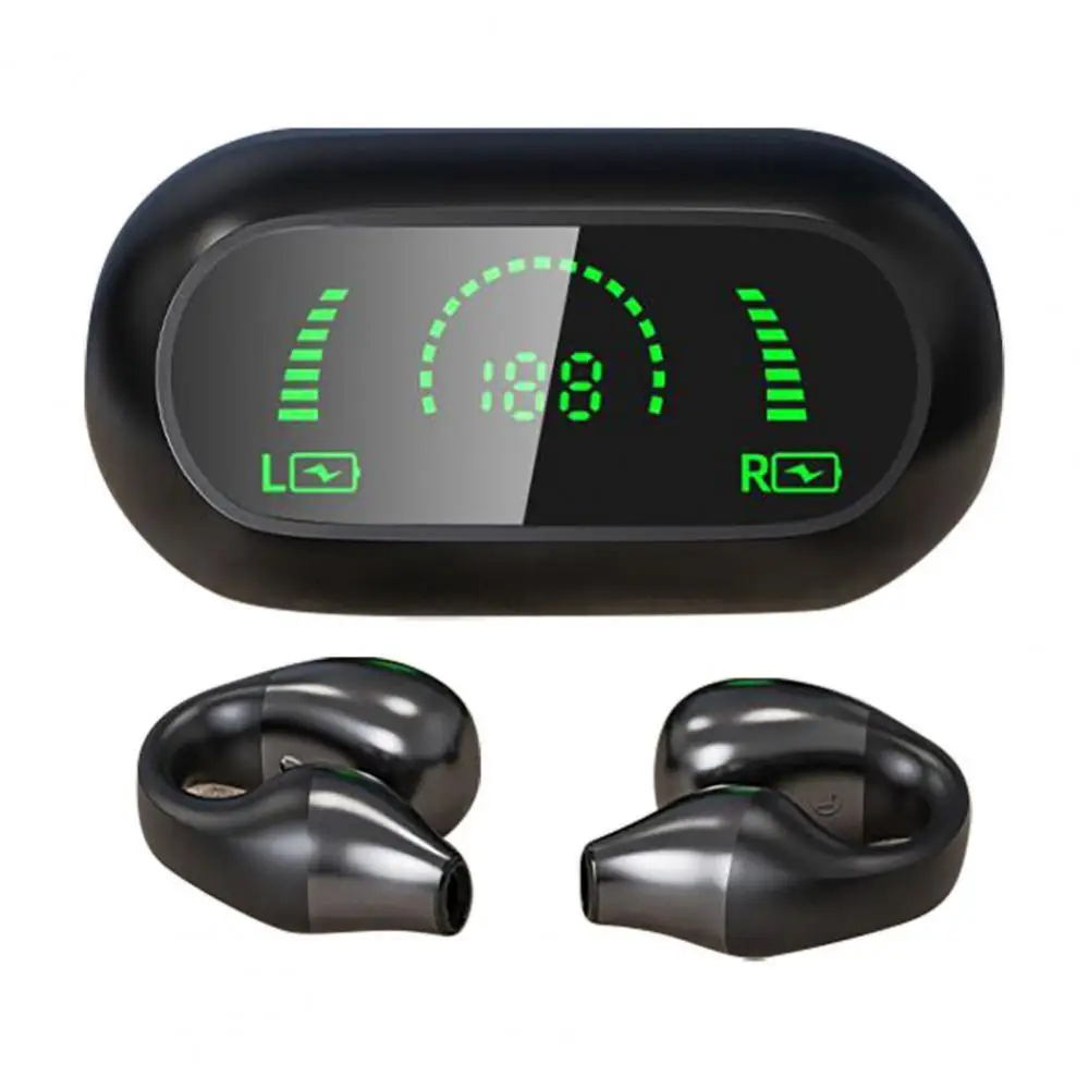 

Stereo Bass Sport Earphone Long Battery Life Waterproof Bone Conduction Power Display Headset 5.2 Sport Music Earphone