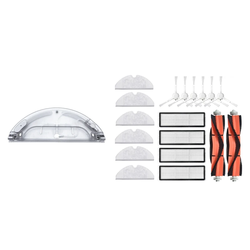 

1Pcs For Mijia 1C Replacement Electrically Controlled Water Tank & 1 Set Main Brush Side Brush Hepa Filters Kit