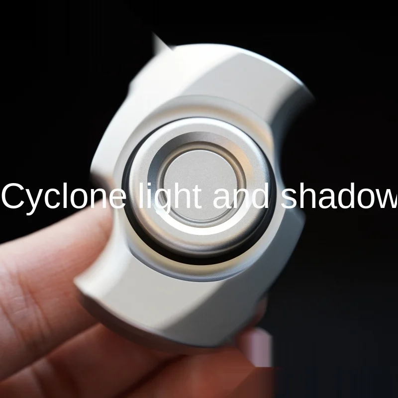 Cyclone Fingertip Gyro minus Decompression Artifact Titanium Alloy EDC Toy Rotating Black Technology between Fingers enlarge