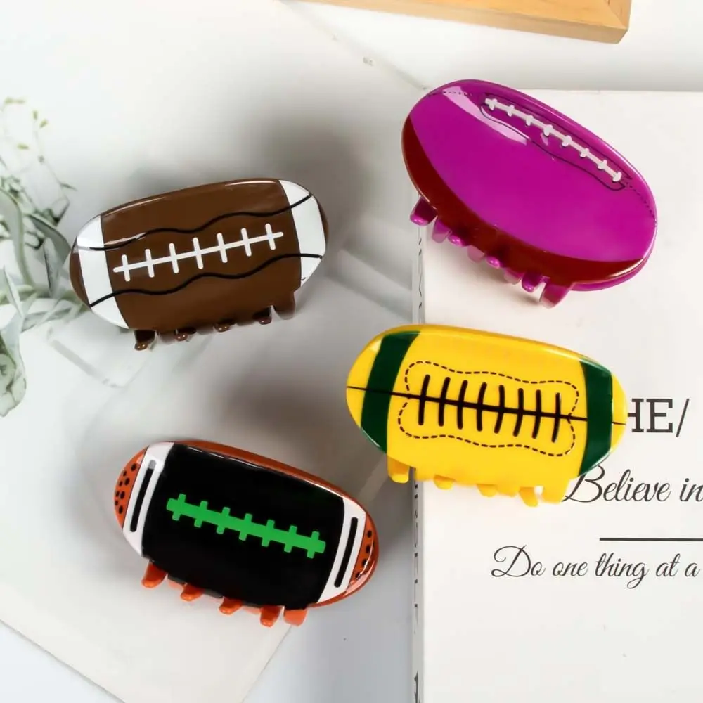 

Billiard Rugby Hair Claw Creative Large Size Bowling Football Hair Clip Korean Style Round Acrylic Shark Clip Daily