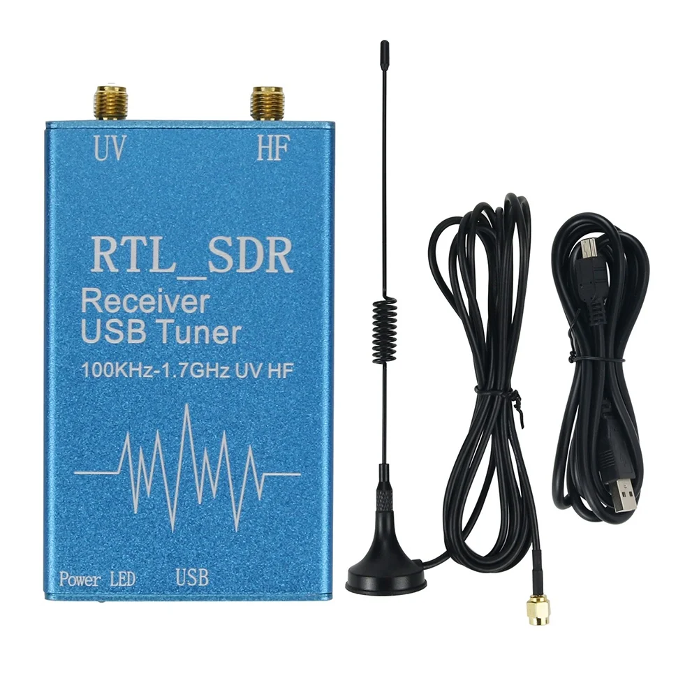 

For RTL SDR Receiver USB Tuner Receiver 100KHz-1.7GHz UV HF RTL2832U + R820T2 for Radio Communications