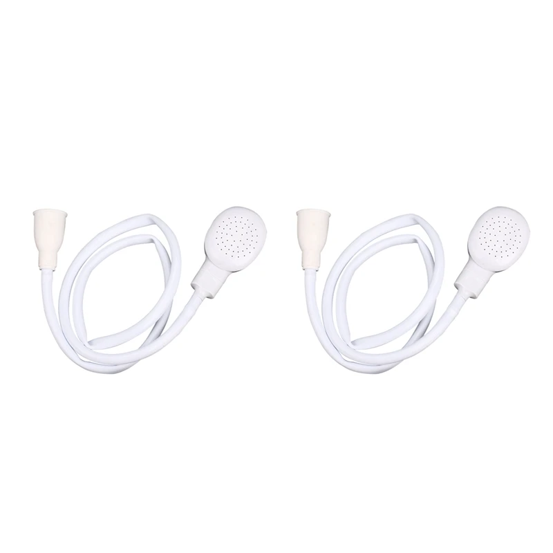 

2X White Hair Shower Water Spray Head Hose Tube Bathroom Shampoo Bath Mixer Tap