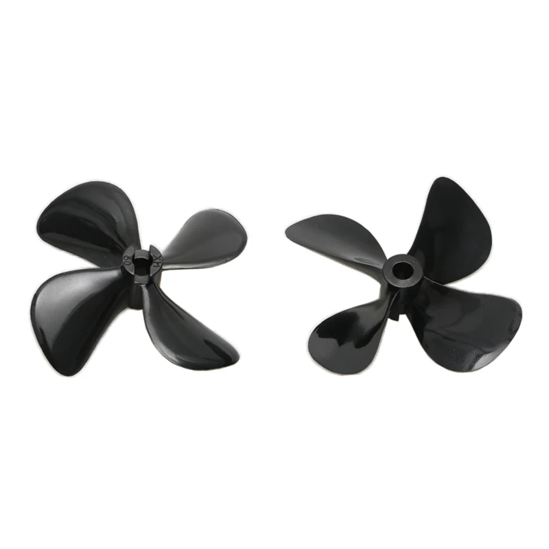 1Pair 4-Blades CW CCW Propellers High Torque 50mm/55mm/60mm Fully Immersed Water Props with 4mm Shaft for RC Fishing Boat Model