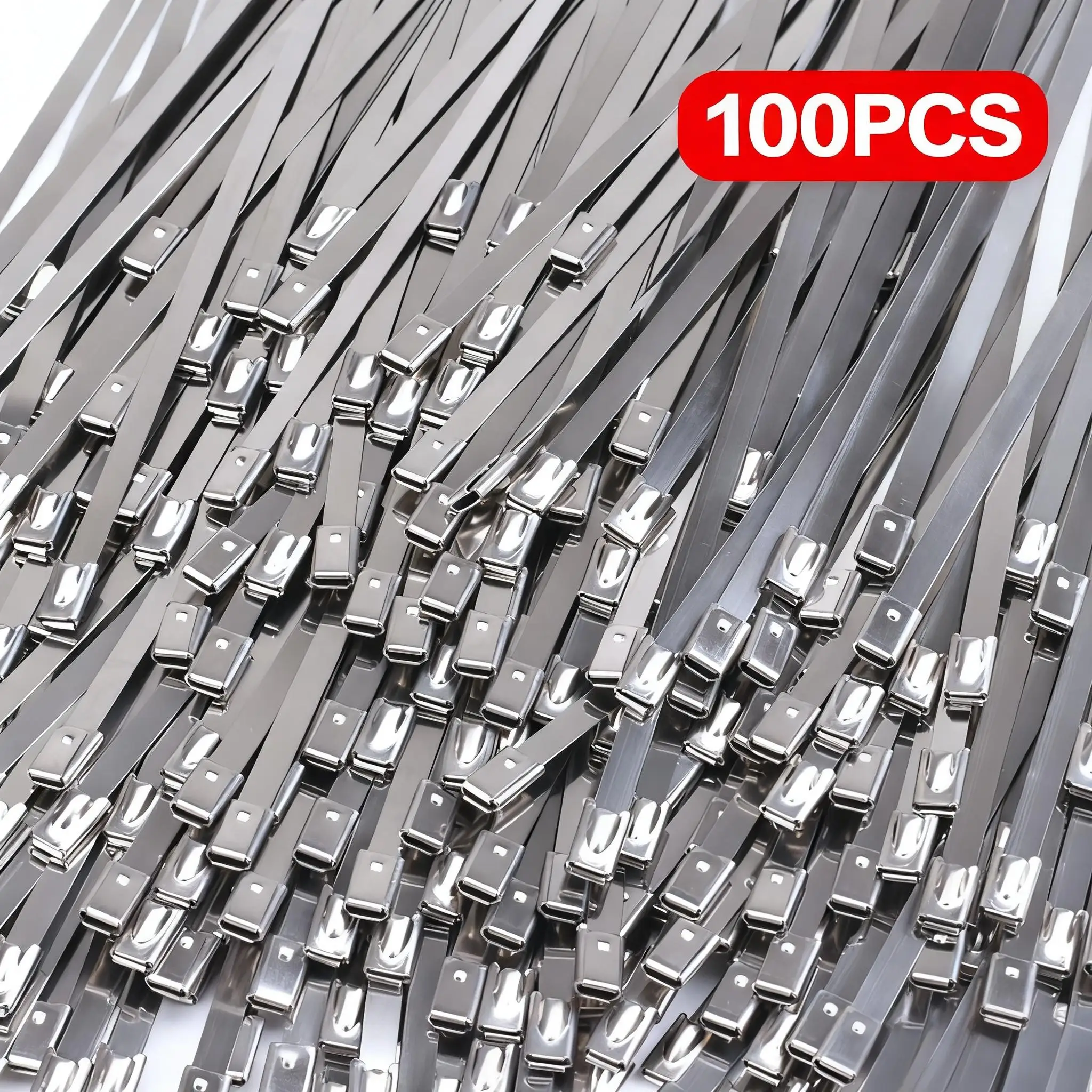 

10/100 шт. металлические самоблокирующиеся кабельные стяжки, многоразовые сверхпрочные кабельные стяжки, органайзер, многофункциональная застежка-молния из нержавеющей стали