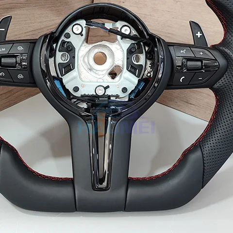 Рулевое колесо подходит для Bmw F30 F10 F31 F20 E90 из кожаного материала и спортивных рулевых автомобильных аксессуаров //M Logo
