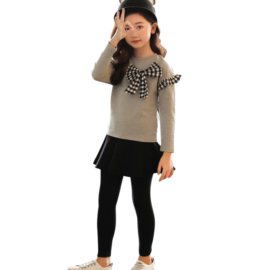 

Clothes For Girls Big Bow Girls Clothing Sweatshirt + Pants Costume For Girl Spring Autumn Kids Clothing Free Shipping