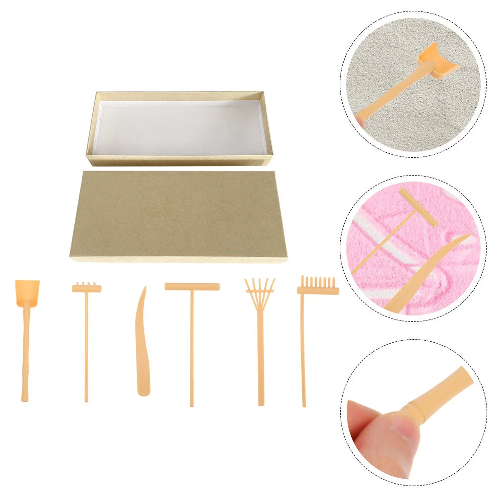 

Sand Rake Decorative Table Decoration Miniature Kits Zen Garden Decors Yellow Desk Accessories Set Rakes Supplies