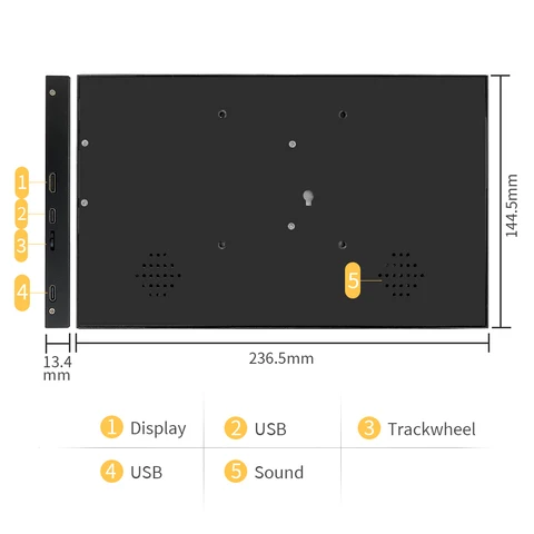 10,1 дюймовый портативный монитор с сенсорным HDMI-совместимым ноутбуком, второй экран, игровой Расширенный дисплей для Raspberry Pi/Win10