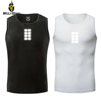 wosawe men summer base layer summer jersey cycling vest reflective mtb road bike bicycle vest mesh underwear cycling clothing