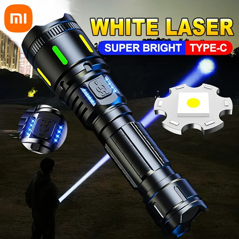 Xiaomi Long Range Flashlights Rechargeable Torch With Multifunctional Zoomable Waterproof For Emergencies Outdoors Camping Home