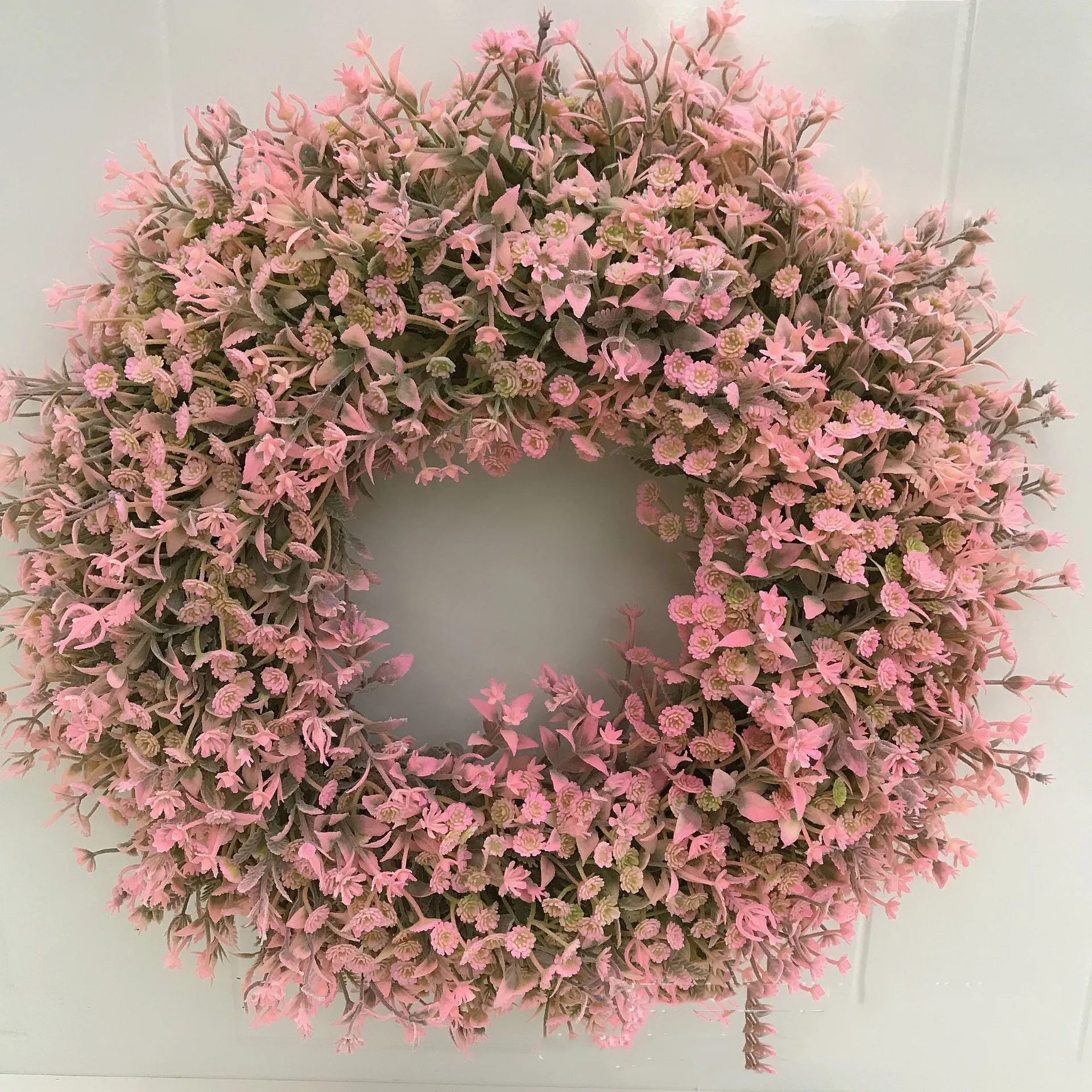 

45cm Artificial Babysbreath Wreath Garland for Wedding Decoration Home Party DIY Wall Hanging Front Door Decoration