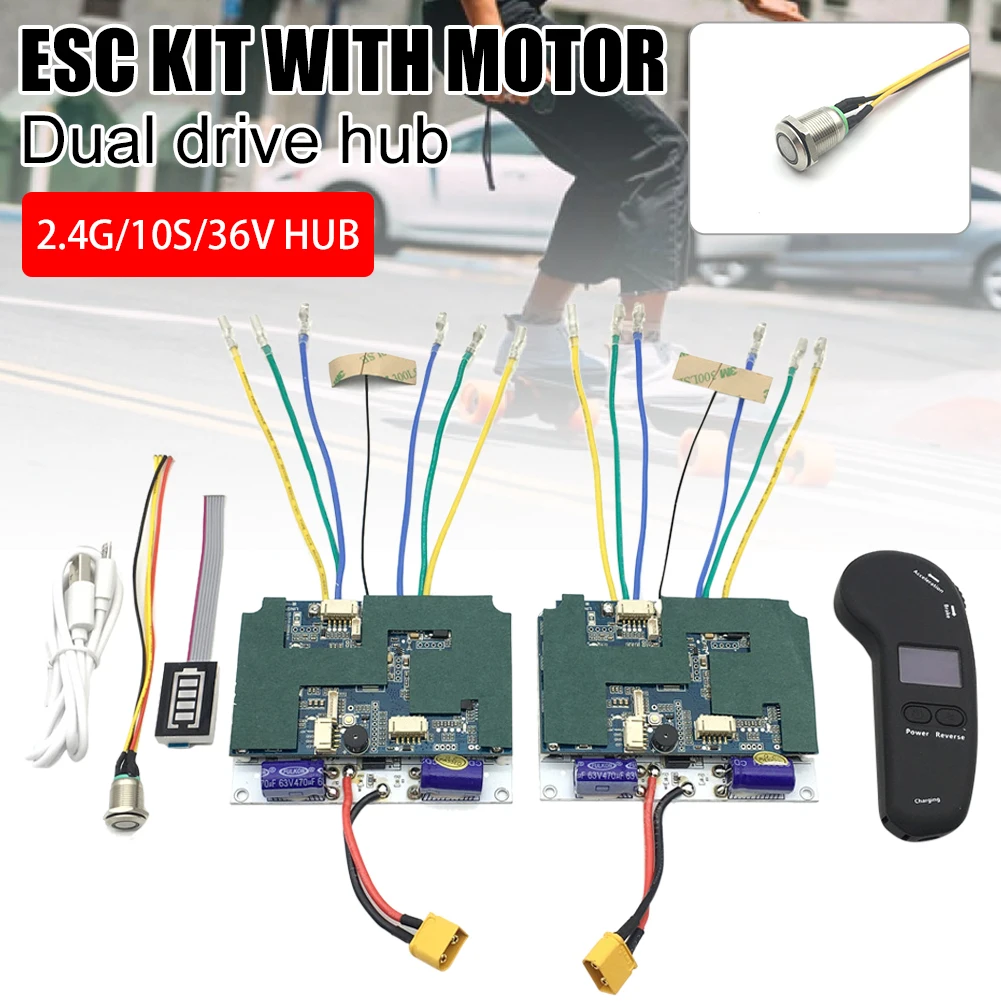 Electric Skateboard ESC Kit 36V Electric Skateboard Wireless Controller Longboard Brushless Motors ESC Set