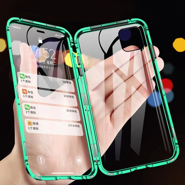 

360 Double Sided Glass Case for iPhone 14 13 12 11 Pro Max 12 Mini XS Max XR X 8 7 6 6S Plus SE 2020 Magnetic Adsorption Cover