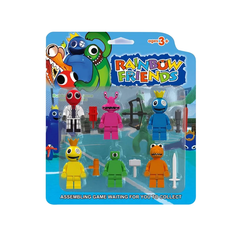 

6pcs/Set Rainbow Friends Toy Brick Mini Building Blocks Assembled Toys Figure Dolls Horror Game Character Children Birthday Gift