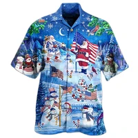 3d printing christmas pattern hawaiian fashion beach short sleeve oversized casual trend %e2%80%8ball match mens shirts