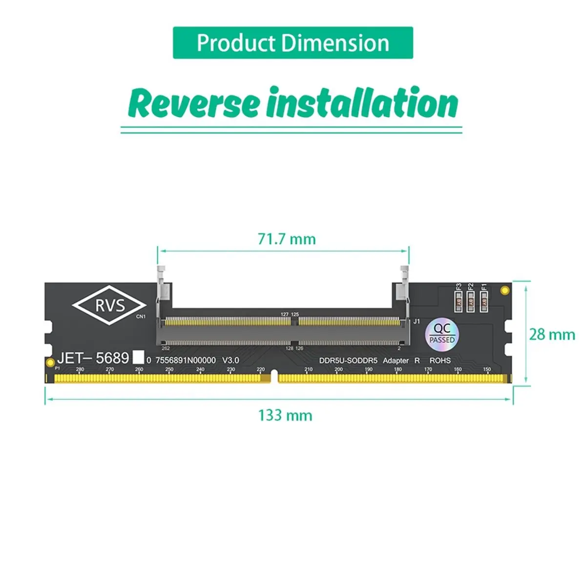 Адаптер-тестер памяти DT1461: DDR5 RAM для ноутбуков на SO DDR5 U-DIMM для настольных ПК, конвертер SO DDR5 в DDR5 U-DIMM (art.: 3920dbbb80b79) - 3920dbbb80b79