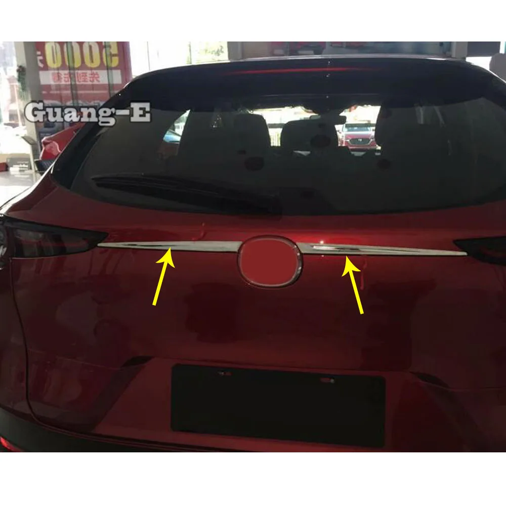 

For Mazda CX-30 CX30 2020 2021 Car Styling Stainless Steel Rear Back Door License Tailgate Bumper Frame Plate Trim Trunk 2pcs