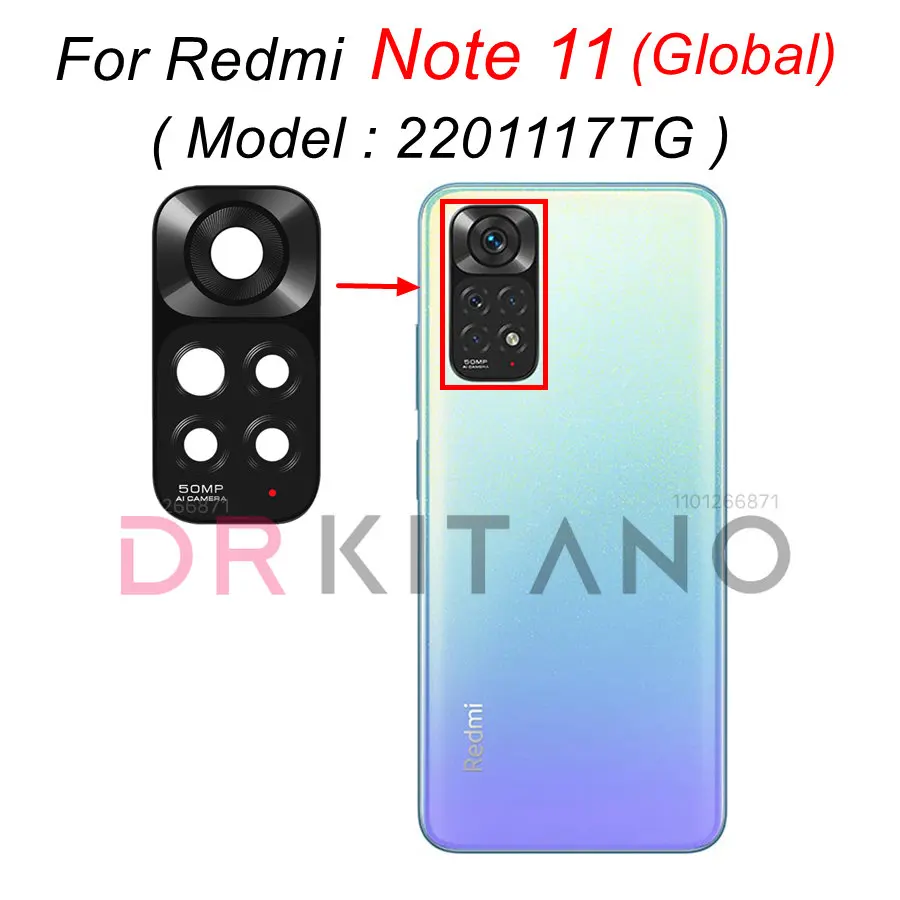 Для Xiaomi Redmi Note 11 11S 11T Задняя камера стеклянный объектив с рамкой Замена Note11 Pro Plus 5G