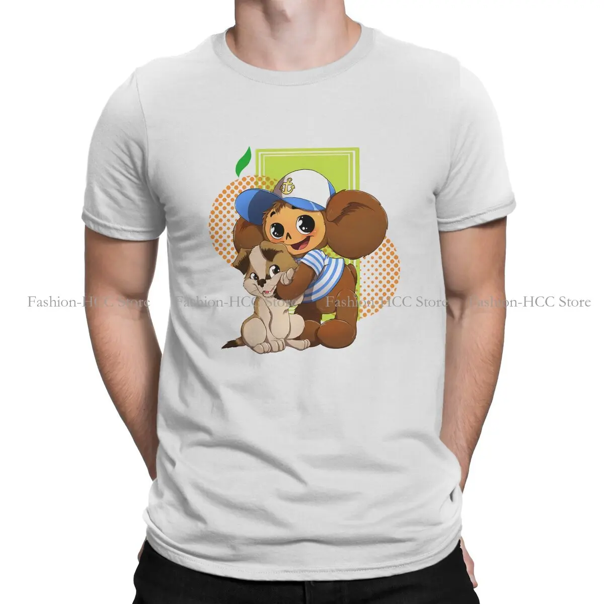 

Dog Graphic TShirt Cheburashka Che Burashka Gena Russian Cartoon Creative Tops Leisure T Shirt Men Tee Polyester