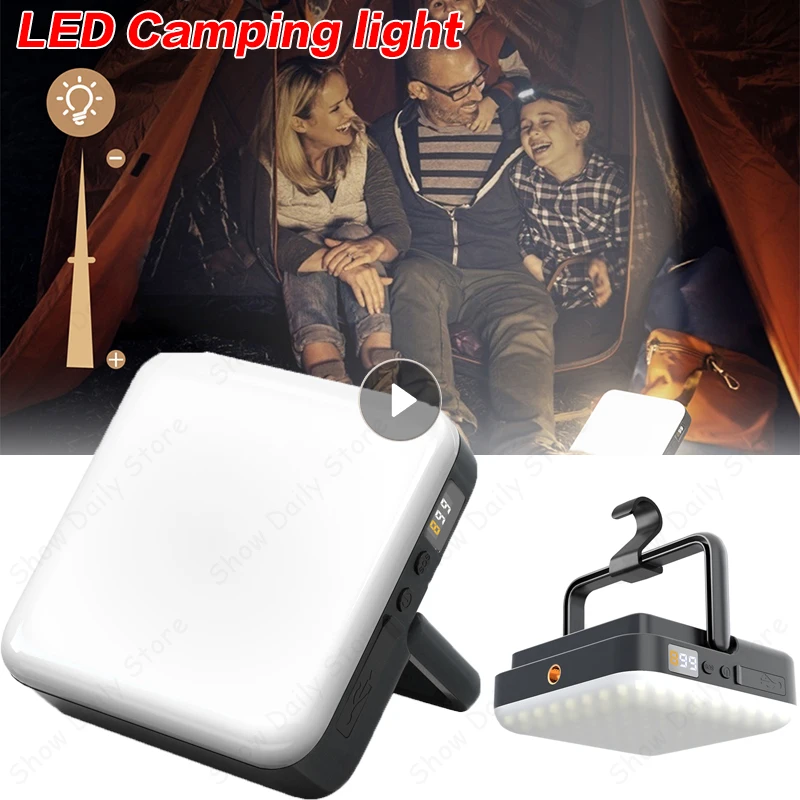 

Перезаряжаемая светодиодная лампа, уличный фонарь для палатки с 4 режимами, светильник аварийный ночник для прогулок, кемпинга, дома, походо...