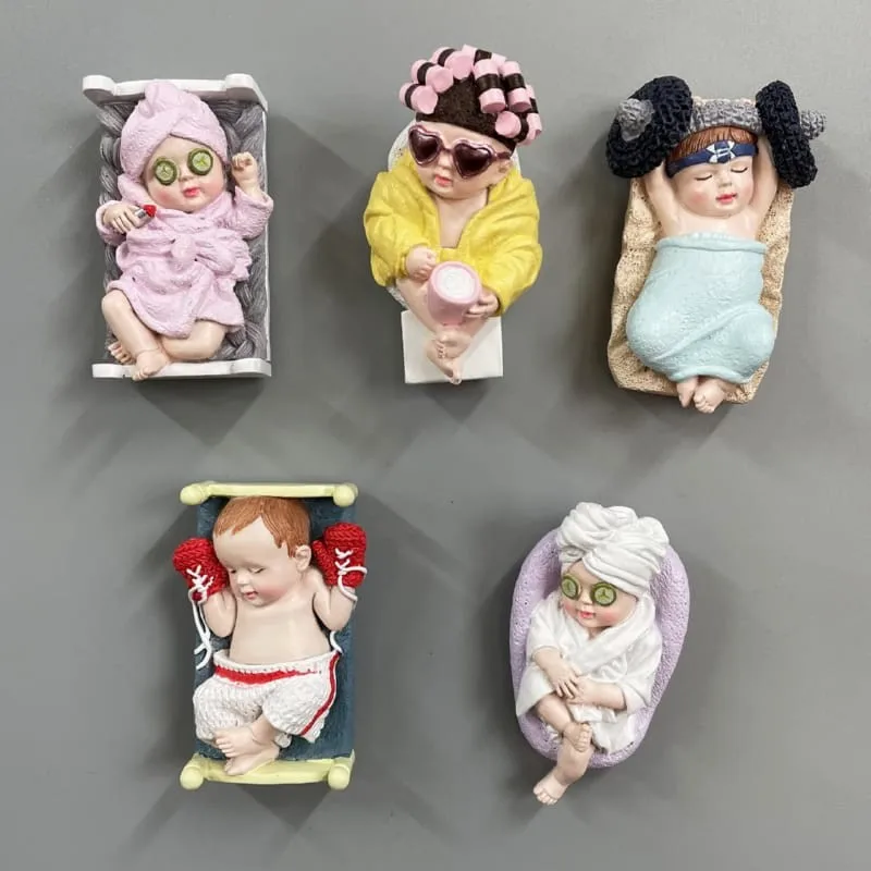 Magnet Lovely Sleeping Baby Shape Refrigerator Magnetic Sticker Mini Home Decorative Accessories