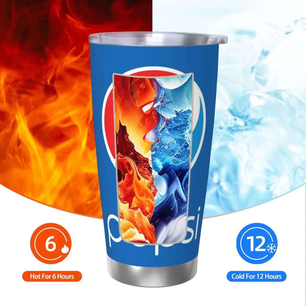 Кружка P-Pepsi 20 унций, большая емкость, автомобильная, герметичная, для сока и кофе, пищевой пластик (art.: 3920d89de8a64) - 3920d89de8a64