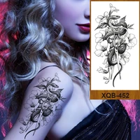 semi permanent temporary tattoos stickers dragon snake demon cobra sword men women adult girl flower arm body chest fake tatoo