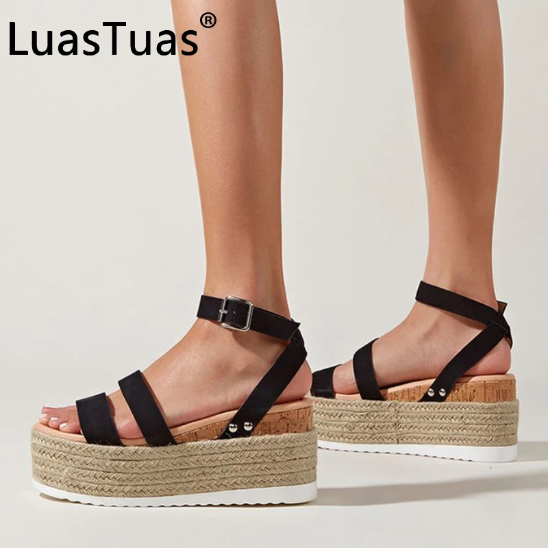 

LuasTuas Women Sandals Ankle Strap New Fashion Platform Summer Shoes For Woman Casual Daily Office Lady Footwear Size 36-43