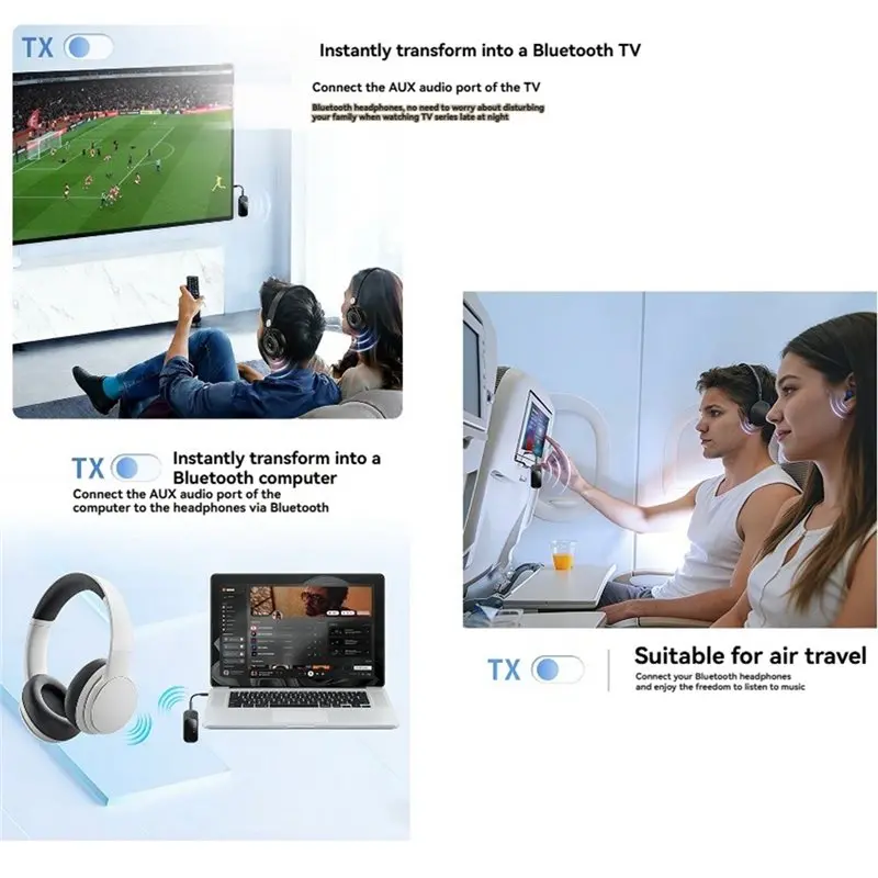 Фото B03B-HIFI Bluetooth-аудиоприемник 2-в-1 с поддержкой нескольких устройств, 3,5 мм AUX, воспроизведением с TF-карты, Bluetooth 5. №5