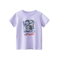 t shirt children clothes summer tees short sleeve purple breathable soft casual tops for girl toddlers baby