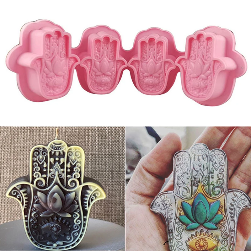 

4 полости, ручная Фатима, глаз Бога, силиконовая форма для торта, шоколада, форма ручной работы, форма для мыла, свечи, сделай сам, эпоксидная с...