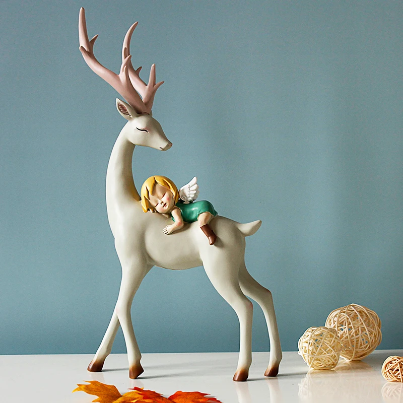 Миниатюрные предметы в скандинавском стиле ретро с оленем статуи скульптуры