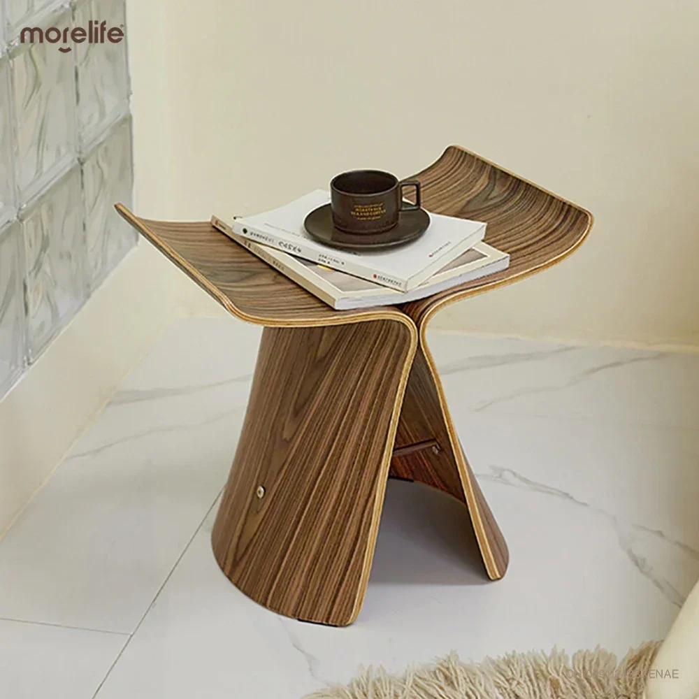 Скандинавская Маленькая деревянная скамейка датская искусственная кожа