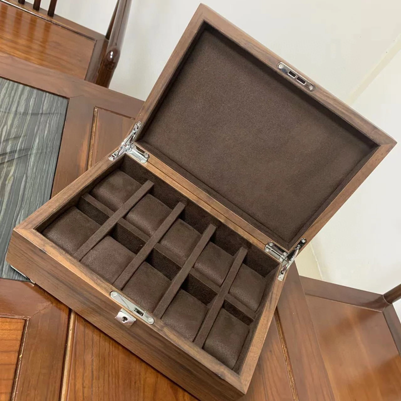 Seetoo импортный орех телячья кожа коробка для хранения защита часов маленькая