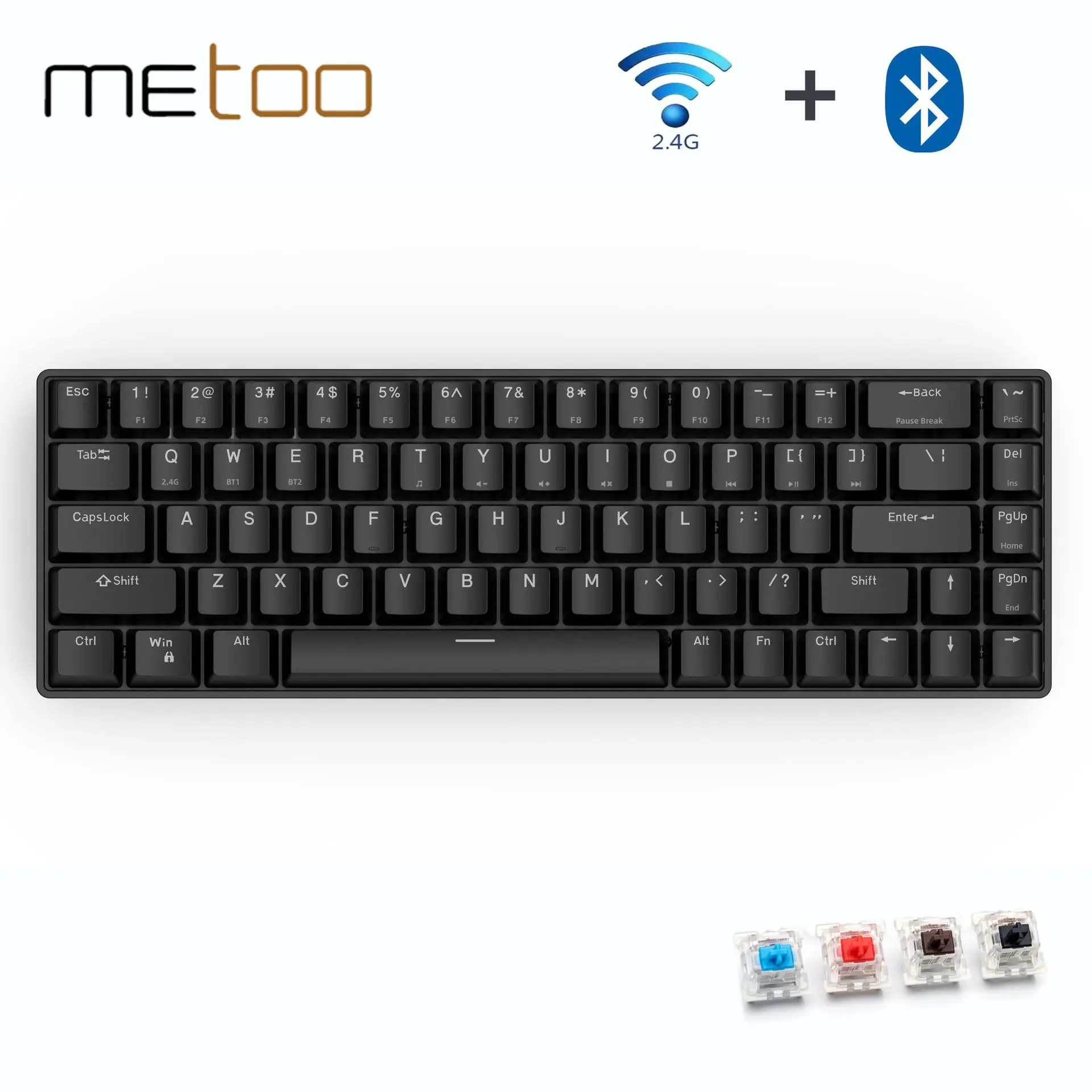 

68 key dual-mode Bluetooth 5.0 wireless 2.4G game mechanical keyboard red brown green axis foreign trade popular