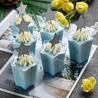 612pcs mousse cake dessert cups clear plastic drink wine jelly tumbler cup for wedding party glasses cups pentagram