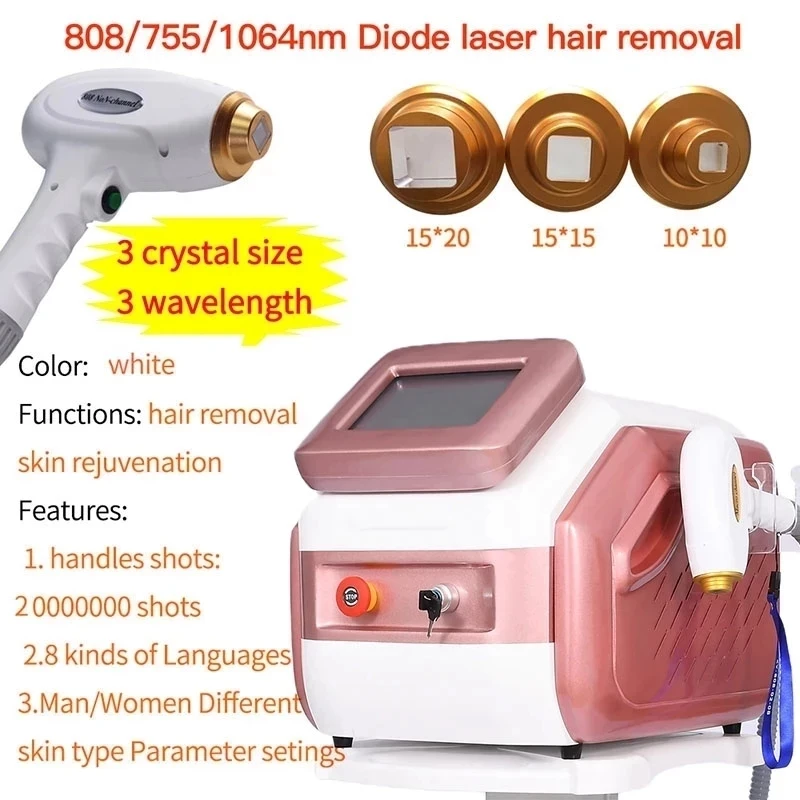 Buy Diode Laser 755 808 1064nm 3 Wellenlängen Haar Entfernung Laser Maschine Kühlung Kopf Schmerzlos Laser Epilierer Gesicht Körper Haar Entfernung
