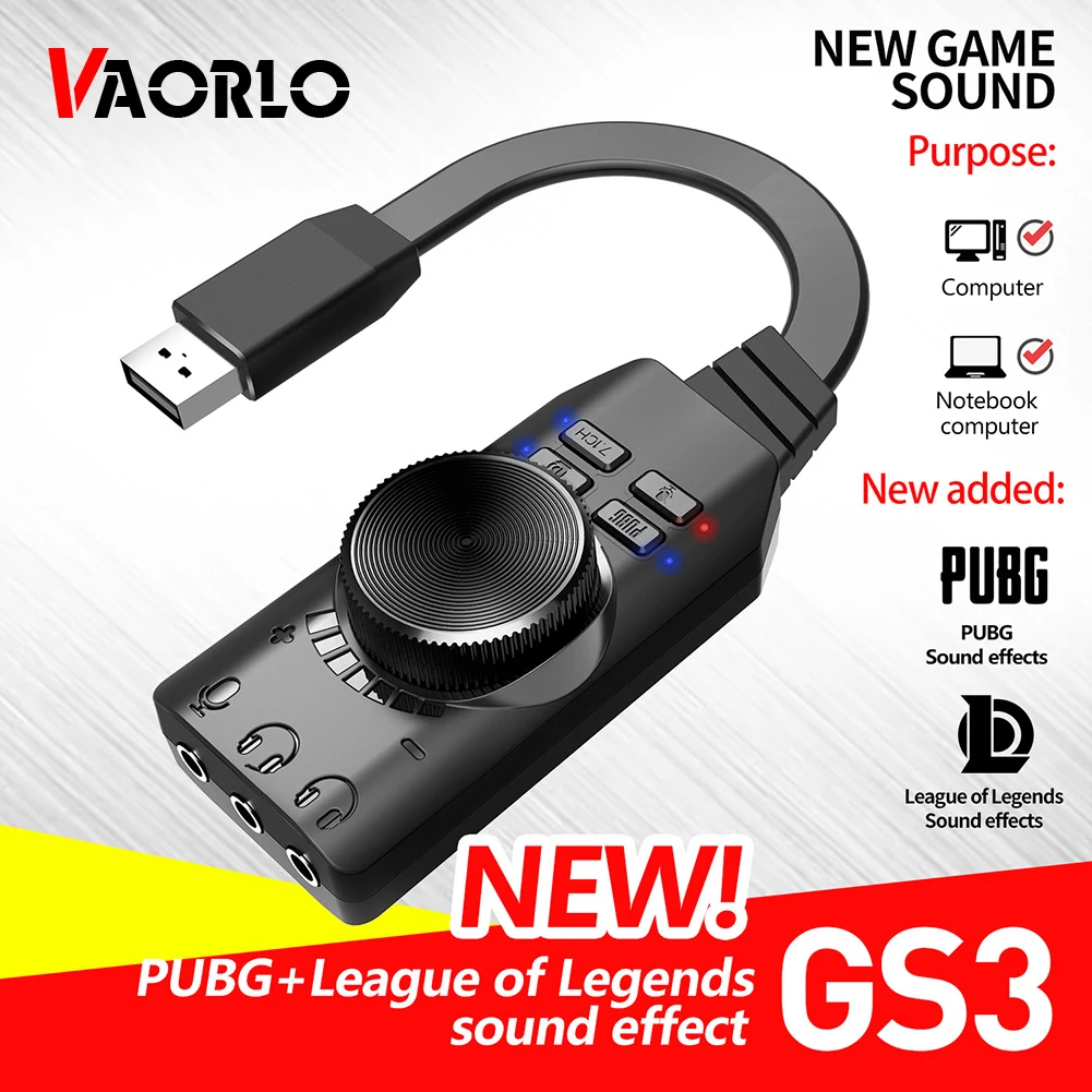 

7.1 Channel Sound Card Converter Adapter USB Audio 3.5mm Headset Stereo for PC Notebook Desktop Compatible with Windows- 7/8