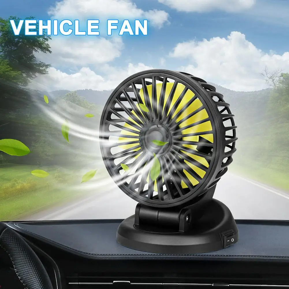

12V/24V Car Cooling Fan Usb Interface Powerful 360 Degrees Rotatable Electric Cooler Universal For Truck Bus Car Interior fan