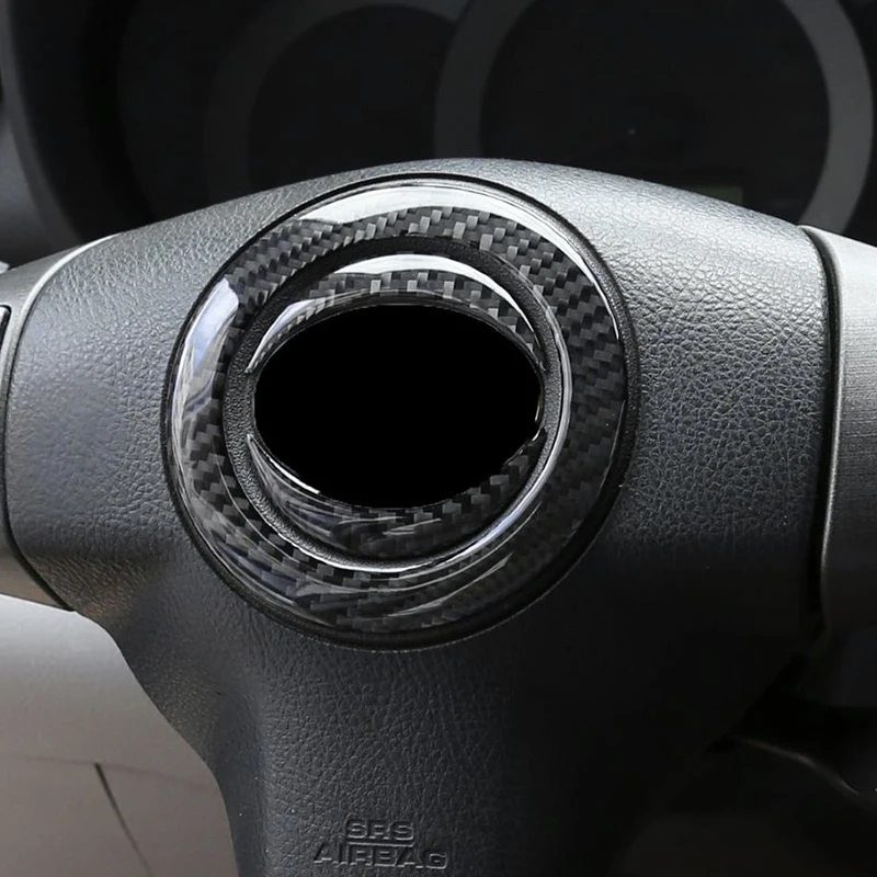 

Car Carbon Fiber Interior Steering Wheel Panel Logo Frame Cover Trim For Toyota Rav4 RAV 4 2006 2007 2008 2009 2010 2011 2012