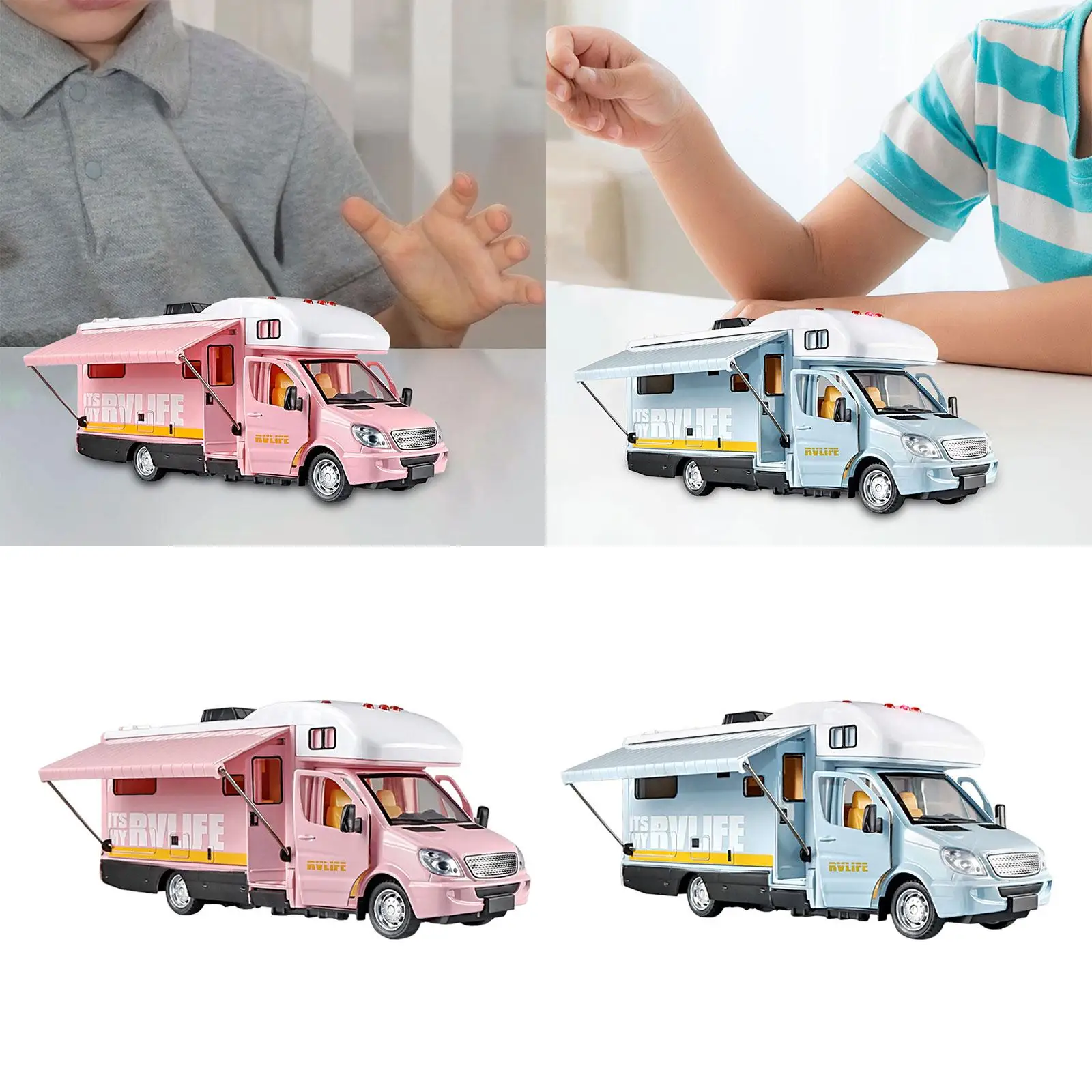 1/32 DIY интерактивные двери открытый реалистичный кемпер RV дом на колесах игрушка
