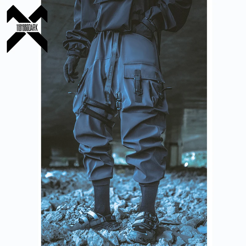 

11 BYBB'S DARK Hip Hop Function Tactical Cargo Pants Men Multi Pocket Joggers Trousers Elastic Waist Fahsion Streetwear Pant