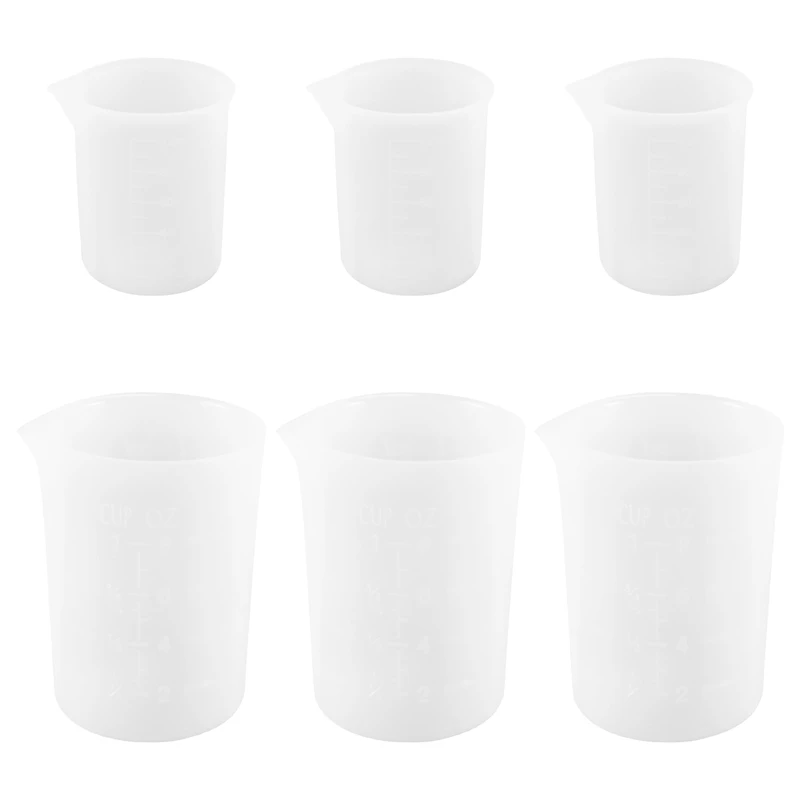 

Silicone Measuring Cups, 6 PCS 250Ml/100Ml Nonstick Reusable Silicone Mixing Cups Durable Easy Clean For Epoxy Resin