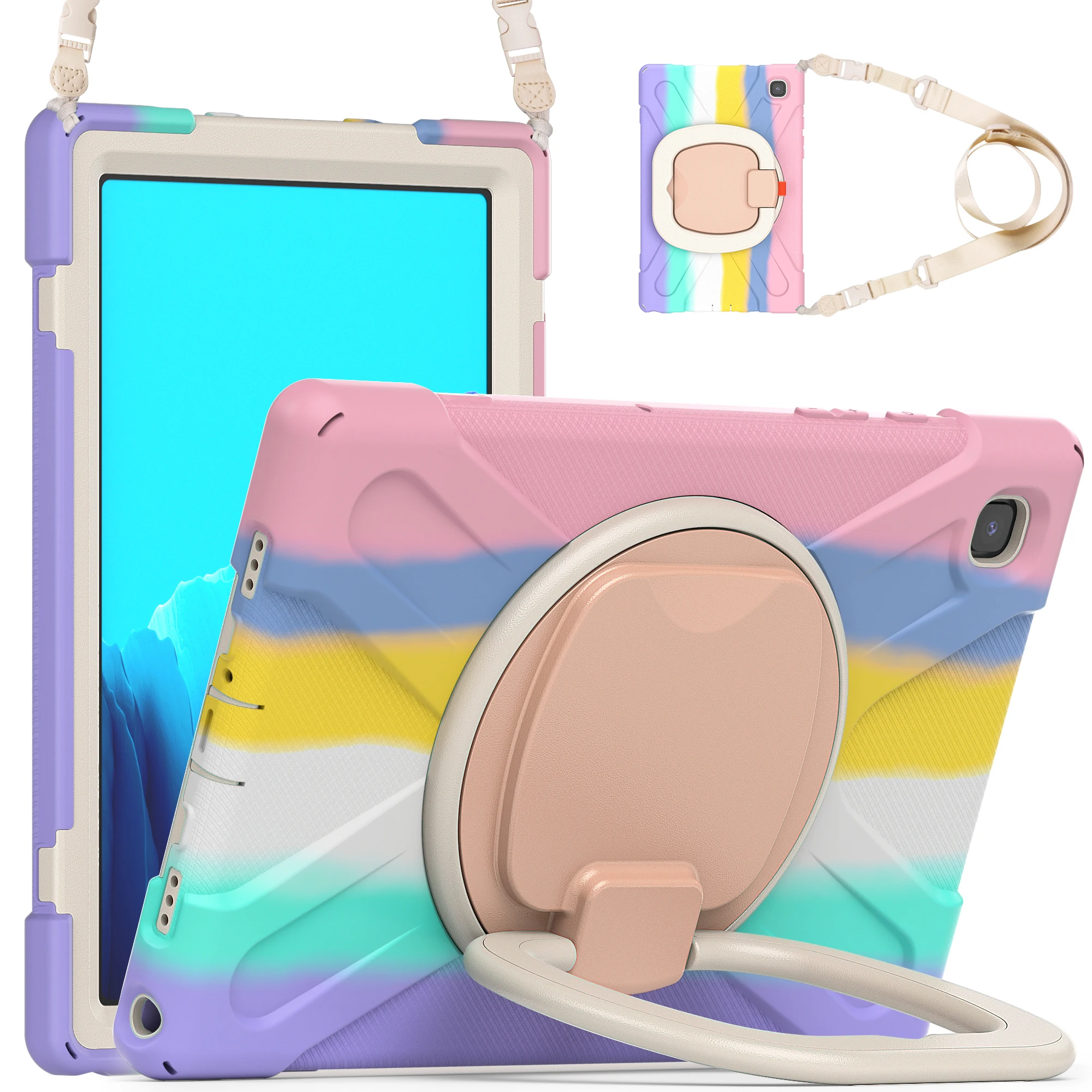 

Новый защитный чехол для Samsung Galaxy Tab A7 10,4 T500 Tab A 8,0 T290 T295 Tab S7 870, чехол с портативным плечевым ремнем и крючком