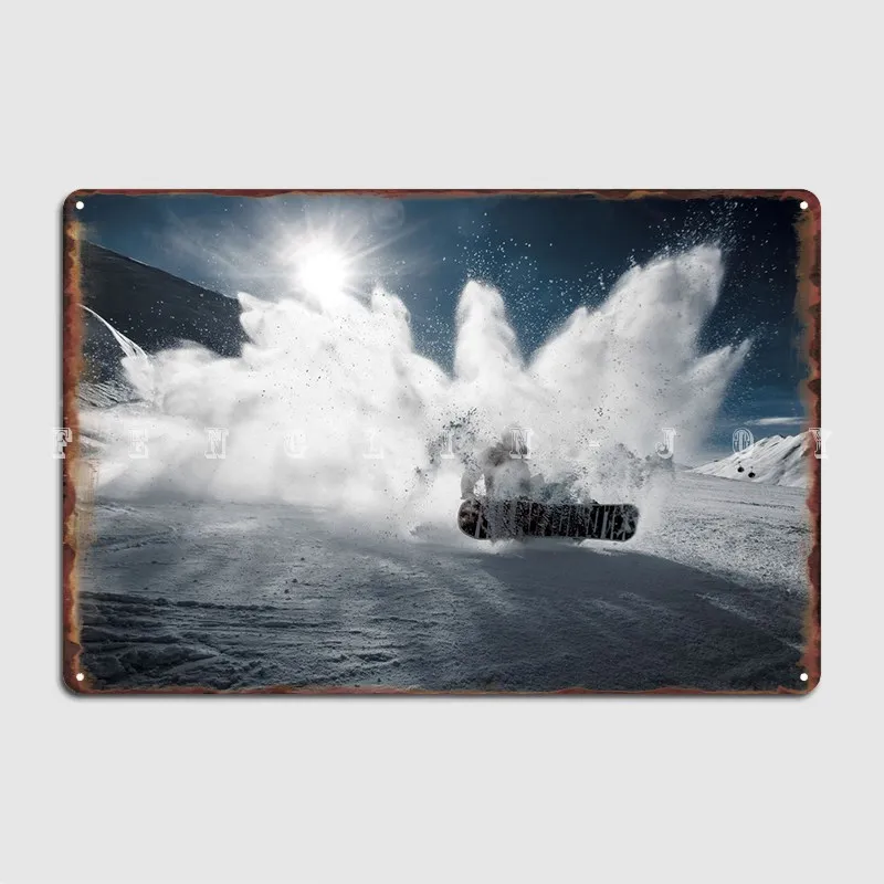 

In A Ski Boarders Wake Metal Sign Wall Cave Pub Garage Classic Painting Décor Tin Sign Posters